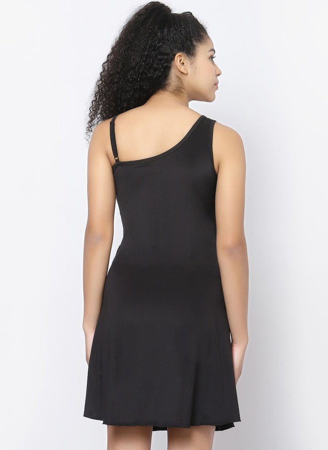 CUKOO Padded One Shoulder Swimming Dress With Attached Shorts - Image 5